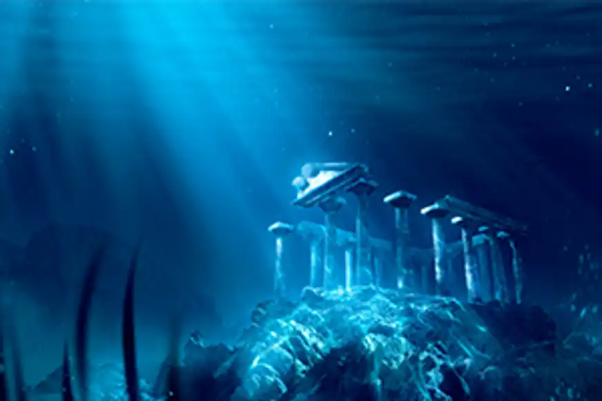 Eine Ruine unter Wasser