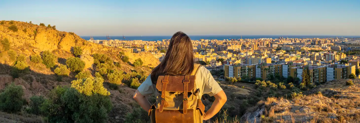 Ausblick auf Malaga bei Sonnenuntergang