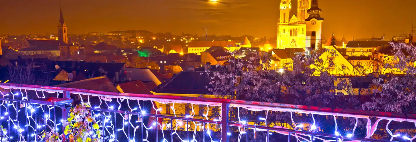 Blick auf die Stadt und die Kathedrale von Zagreb 