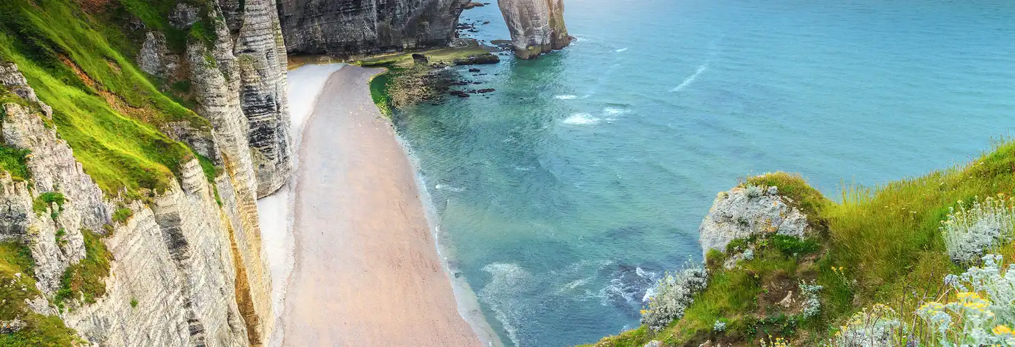 Klippen von Étretat in der Normandie, Frankreich