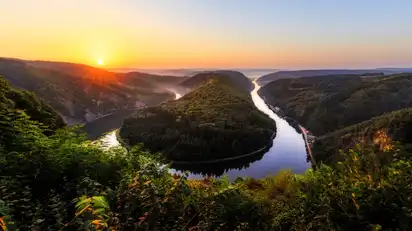 Sonnenaufgang an der Saarschleife