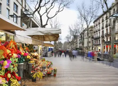 La Rambla in Barcelona, Spanien.
