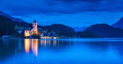 Blick auf den Wolfgangsee, Österreich