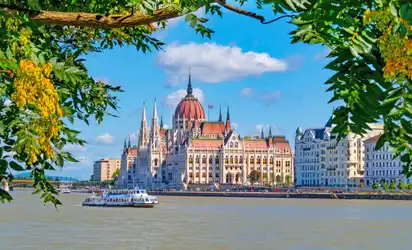Blick auf das Parlament von Budapest.