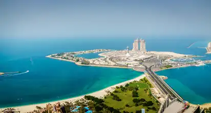 Künstliche Insel Abu Dhabi Luftansicht