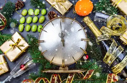Traditionelle spanische Silvesterdekoration
