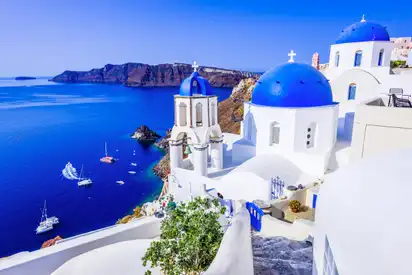 Dorf Oia auf Santorini, Griechenland