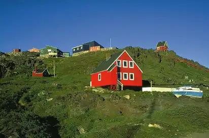 Bunte Häuser in Qaqortoq, Grönland