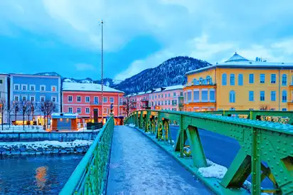 Blick über eine Brücke in Bad Ischl 