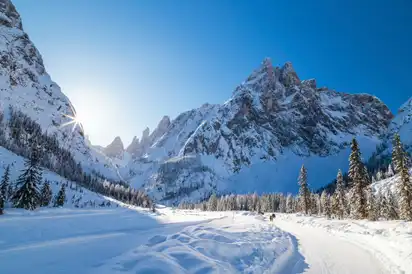 Sonnenaufgang über den Fischleintal in Südtirol