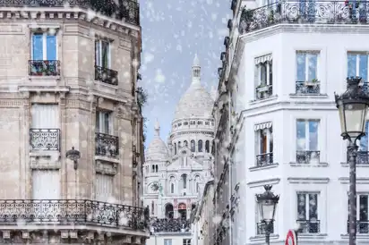 Schneefall in Paris, Montmartre
