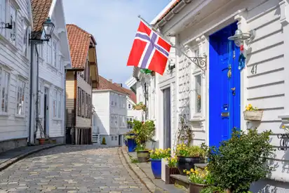 Straßen und Gebäude der Altstadt von Stavanger