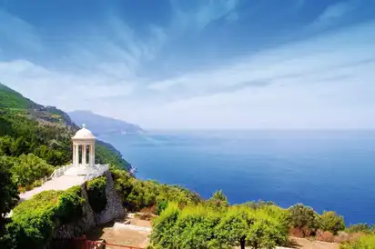 es Galliner gazebo in Son Marroig over Majorca sea