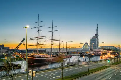 Blick auf die Bremerhavener Havenwelten