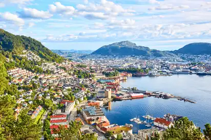 Bergen vom Berg in Sandviken aus gesehen