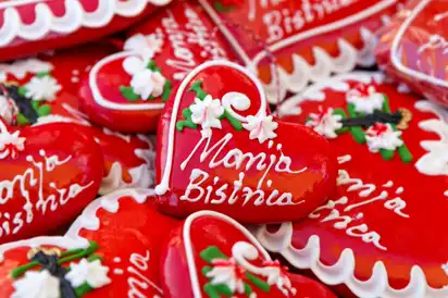 Typisches Lebkuchenherz von Marija Bistrica, Kroatien