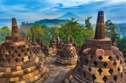 Borobudur Temple, UNESCO Weltkulturerbe, Java, Indonesien