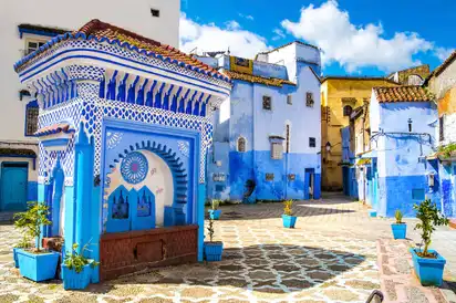 Platz in Chefchaouen, Marokko 