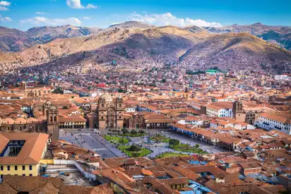 Panoramablick Cusco in Peru