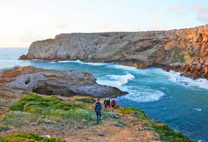Wanderung nahe Cabo de Sao Vincente, Algarve, Portugal