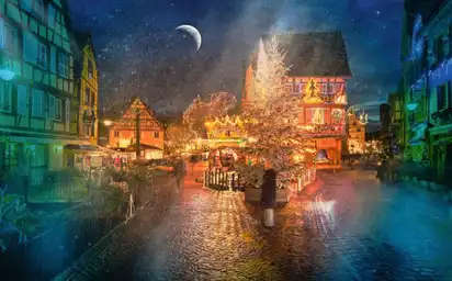 Entdecken Sie Colmar mit Ihrer Weihnachtsbeleuchtung. 