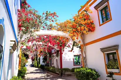 Buntes Puerto de Mogán auf Gran Canaria-Insel, Kanarische Inseln, Spanien