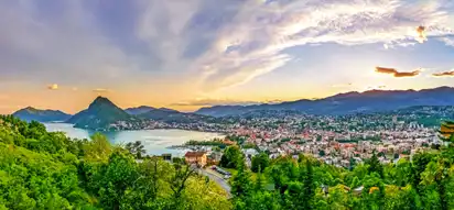 Lugano im Sonnenuntergang
