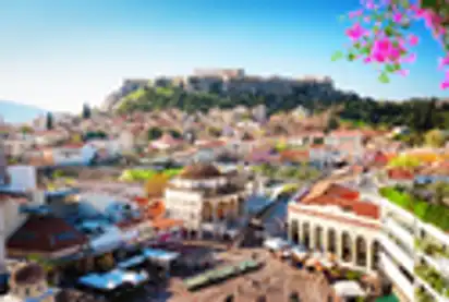 Skyline von Athen mit Akropolis-Hügel.