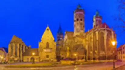Panorama des Naumburger Doms am Abend