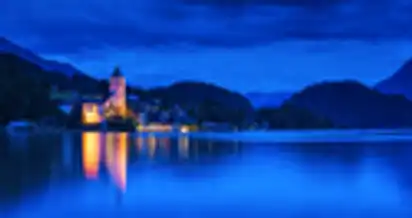 Blick auf den Wolfgangsee, Österreich