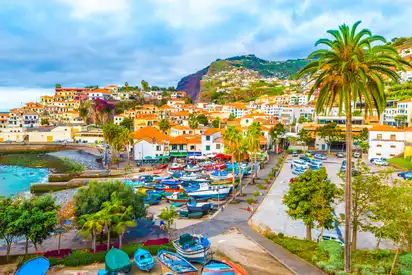 Panoramablick über Cmara de Lobos, Madeira, Portugal