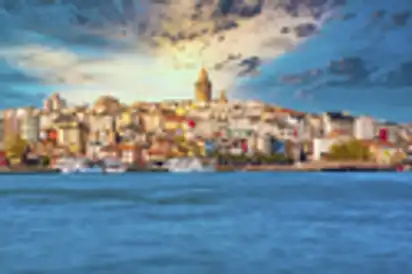 Istanbul am Bosporus mit dem Galata-Turm, Türkei