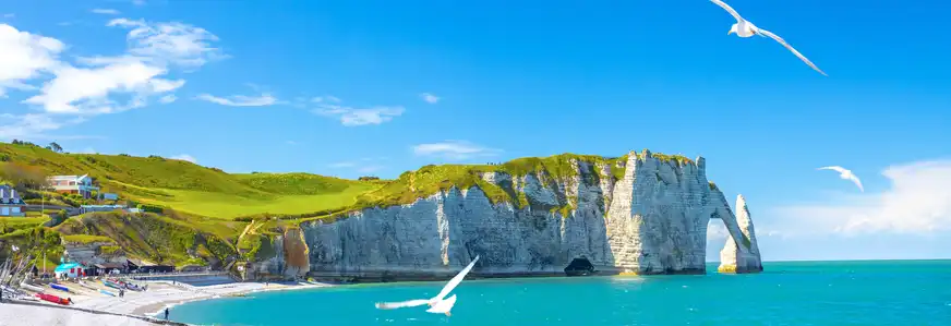 Klippen von Étretat in der Normandie, Frankreich