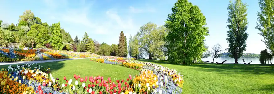 Panorama der Insel Mainau im Bodensee, Deutschland