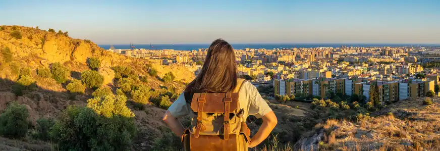 Ausblick auf Malaga bei Sonnenuntergang