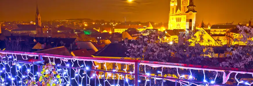 Blick auf die Stadt und die Kathedrale von Zagreb 