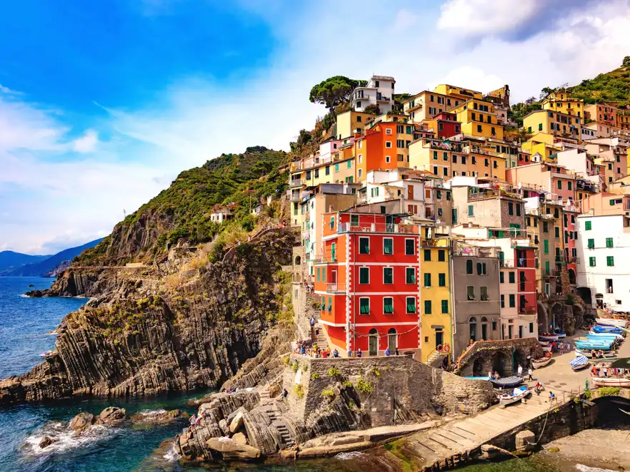 Riomaggiore: das östlichste der fünf Dörfer der Cinque Terre in der Region Ligurien, Italien