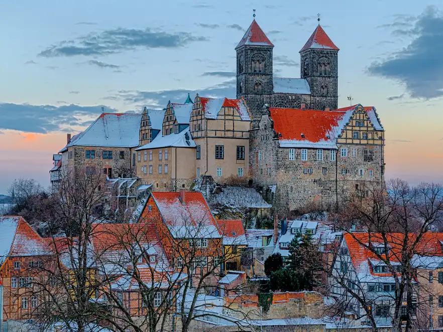 Schloss in Quedlinburg im Winter