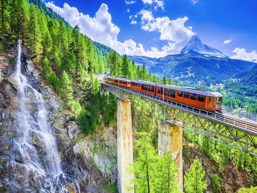 Gornergratbahn in Zermatt in der Monte-Rosa-Region in der Schweiz