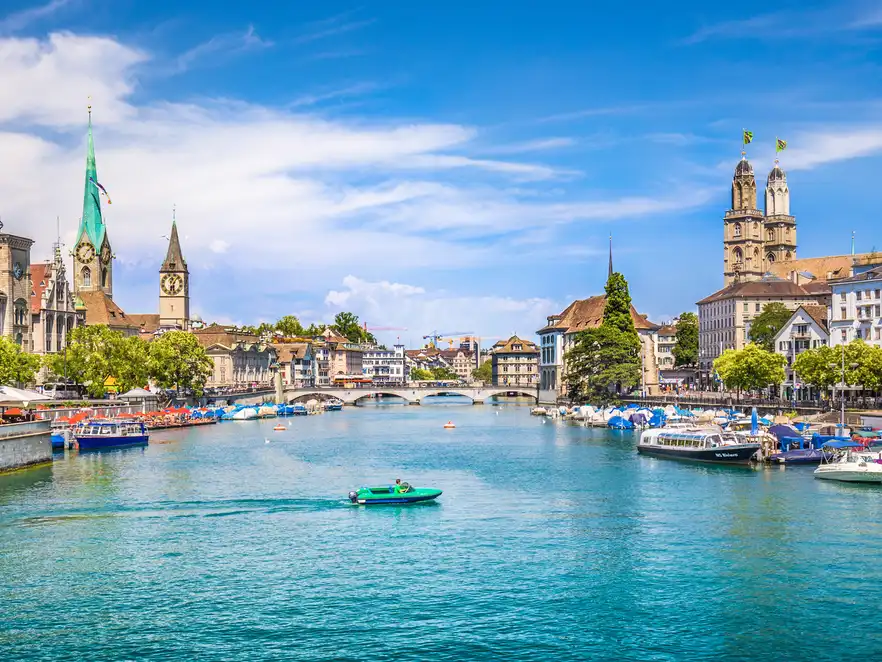 Zürich mit dem Fluss Limmat