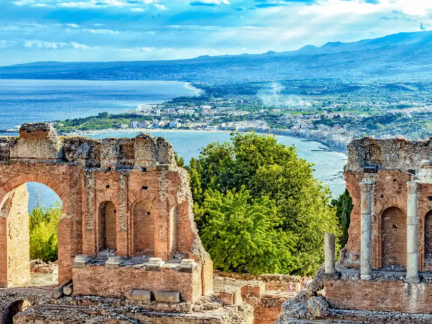 Griechisches Theater von Taormina, Sizilien, Italien