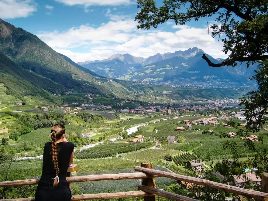 Südtirol - herrlicher Blick auf Meran und das Etschtal