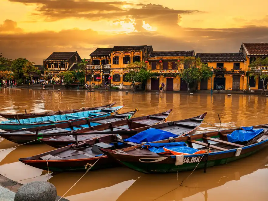 Traditionelle Boote in Hoi An, Vietnam