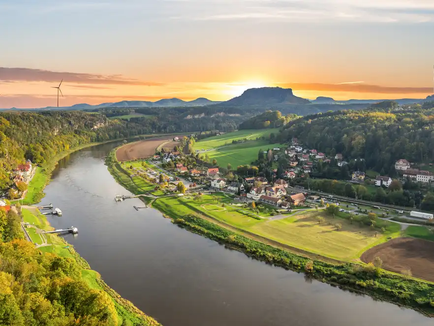 Elbe Valley with view of Rathen