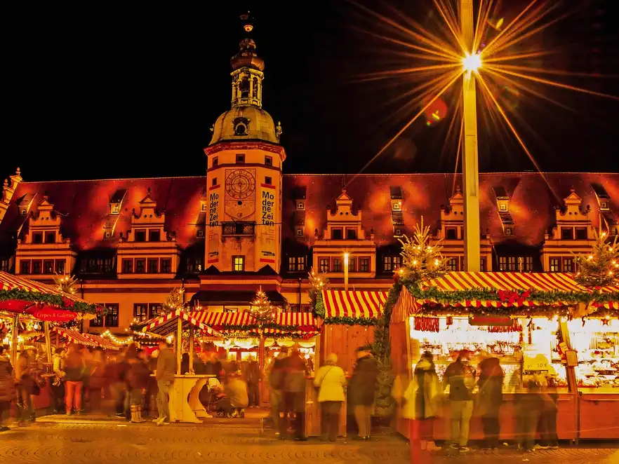 Weihnachtsmarkt in Leipzig, Deutschland
