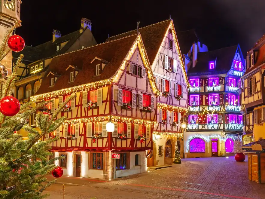 Weihnachtsmarkt in Colmar im Elsass, Frankreich