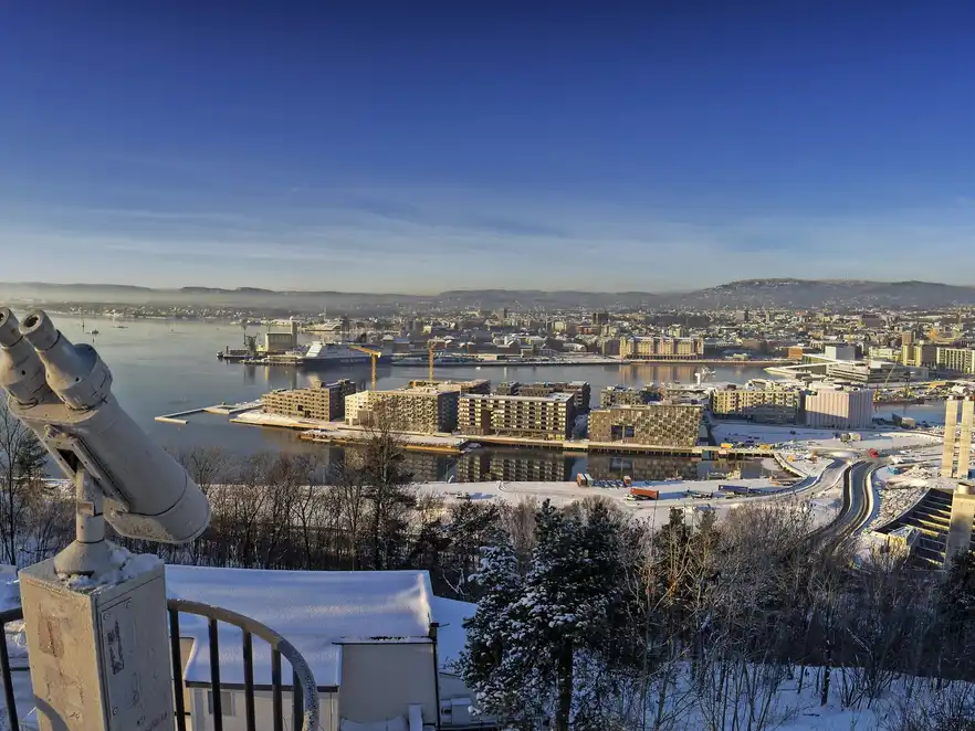 Oslo an einem Wintermorgen, Norwegen