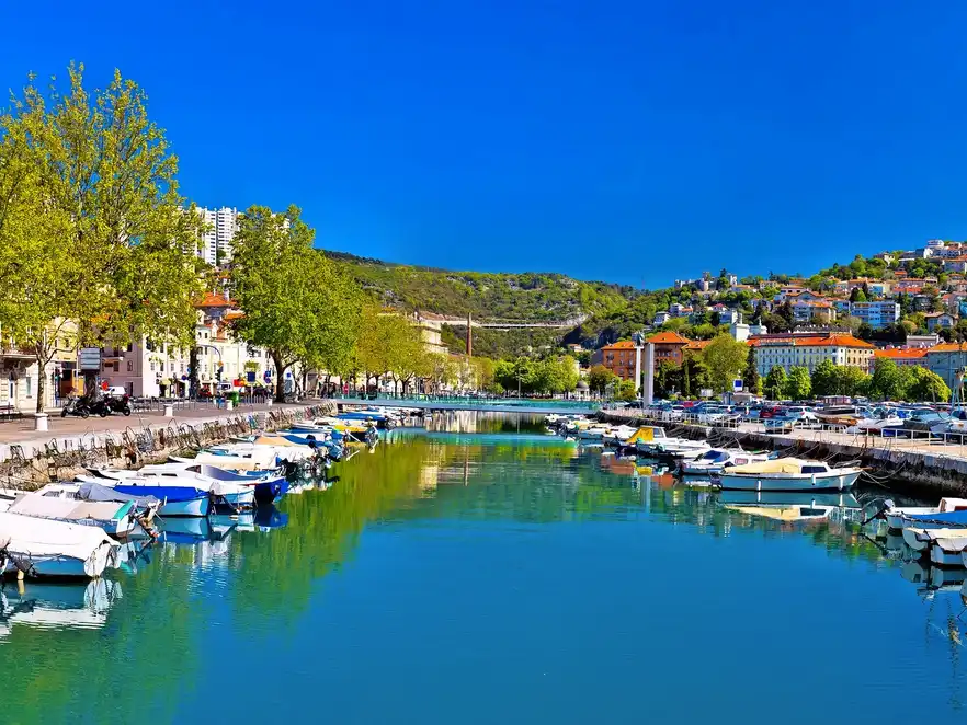 Panorama in Rijeka an der Kvarner Bucht, Kroatien