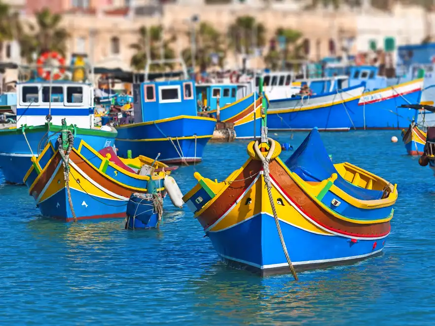 Farbige Fischerboote, Malta