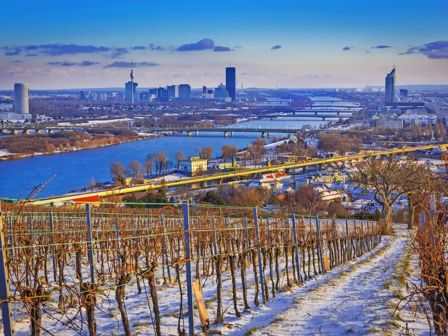 winterliche Ansicht von Wien
